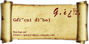 Gácsi Ábel névjegykártya